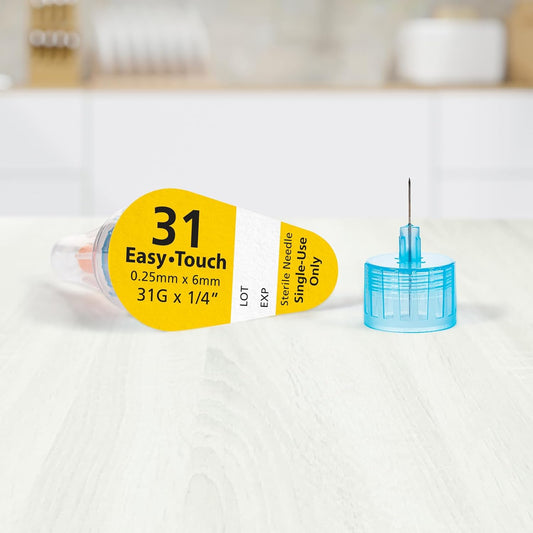 Easy Touch Insulin Pen Needles 31G, 1/4-Inch/6mm, Box of 100 ( FREE SHIPPING)