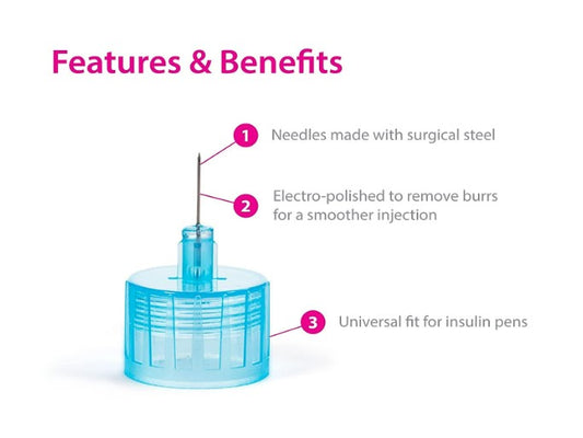 Easy Touch Insulin Pen Needles 31G, 3/16-Inch/5mm, Box of 100 ( FREE SHIPPING)