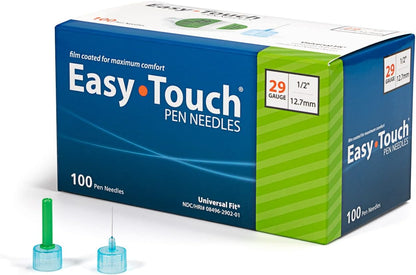 Easy Touch Insulin Pen Needles 29G, 1/2-Inch/12.7mm, Box of 100 ( FREE SHIPPING)