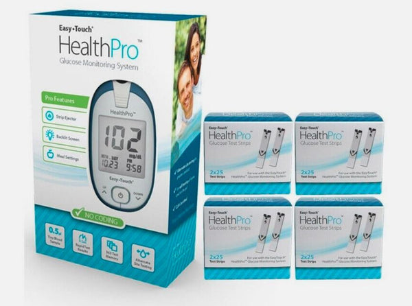 Health Pro Glucose Test Strips (200 Test strip plus Free Glucose meter )