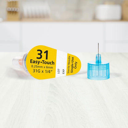 Easy Touch Insulin Pen Needles 31G, 1/4-Inch/6mm, Box of 100 ( FREE SHIPPING)