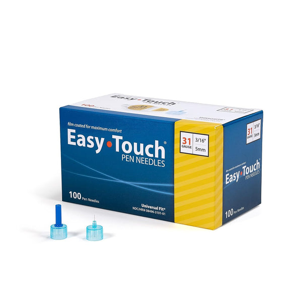 Easy Touch Insulin Pen Needles 31G, 3/16-Inch/5mm, Box of 100 ( FREE SHIPPING)
