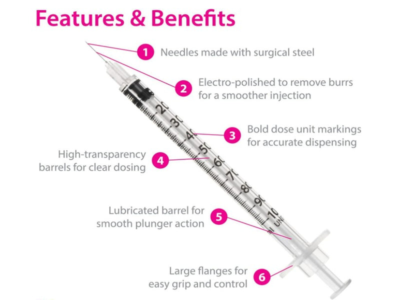 EasyTouch U-100 Insulin Syringe with Needle, 30G 0.3cc 5/16-Inch (8mm), Box of 100 ( FREE SHIPPING)