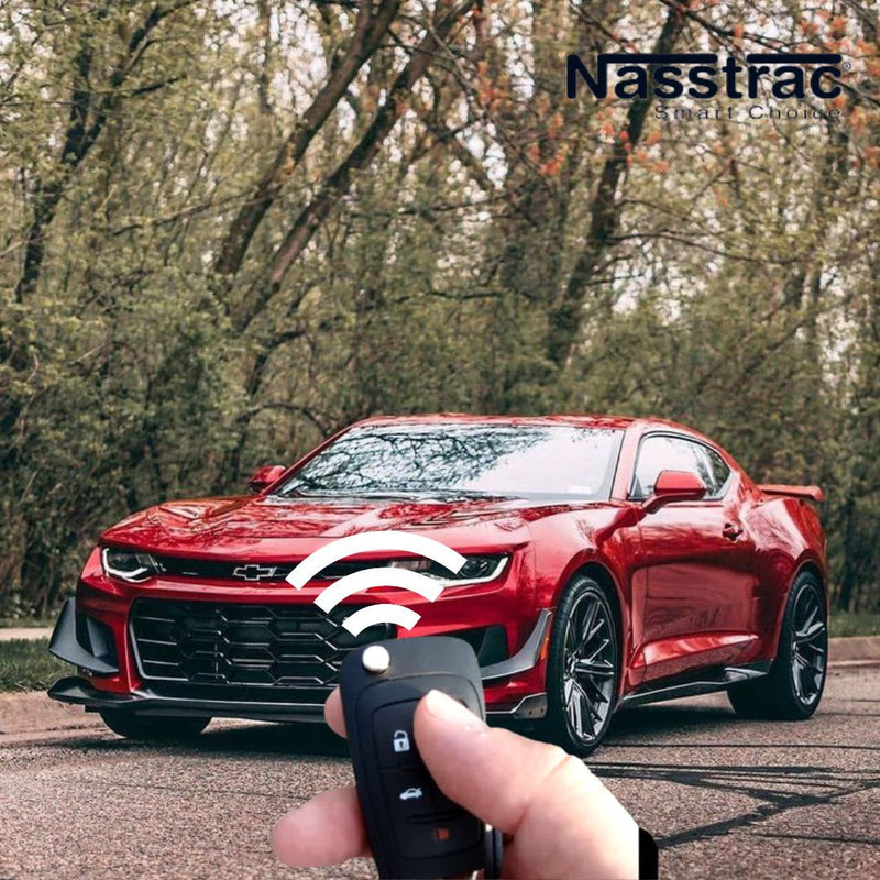 Nasstrac Remote Flip Key Fob 2010-2020 GM 5 Button, Replacement for Impala, Malibu, Cruze, Equinox, and Other Vehicles