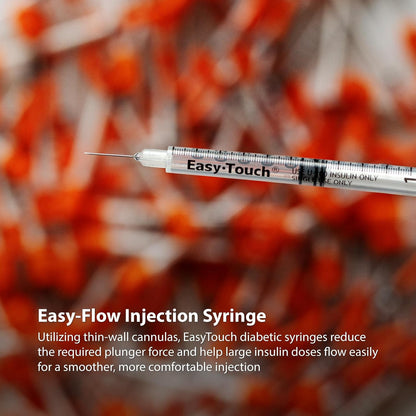 Easy Touch U-100 Insulin Syringe with Needle, 30G .5cc 5/16-Inch (8mm), Box of 100 ( FREE SHIPPING )